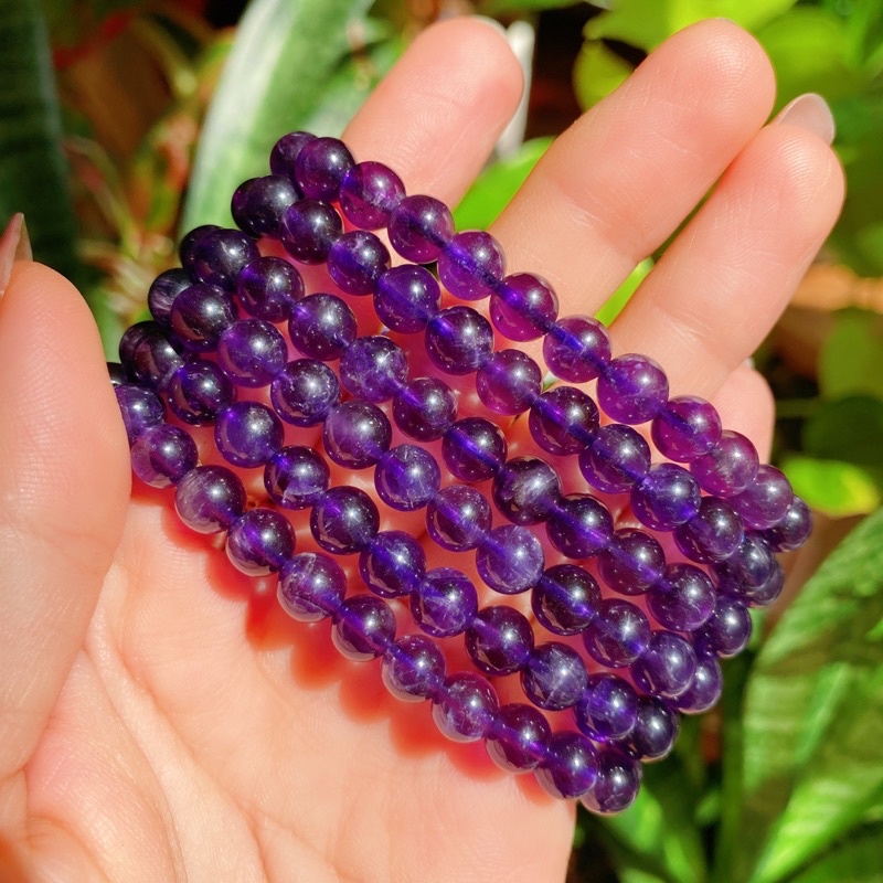 Vòng tay đá Thạch anh tím thiên nhiên, Đá Amethyst, Vòng Năng Lượng, Healing