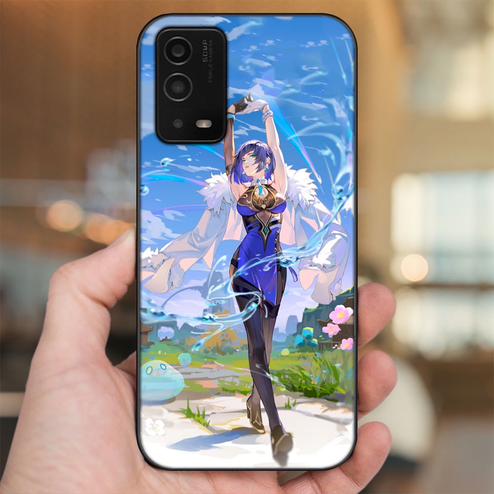 Ốp lưng Oppo A55 4G, A55 5G viền đen in hình Yelan Genshin Impact