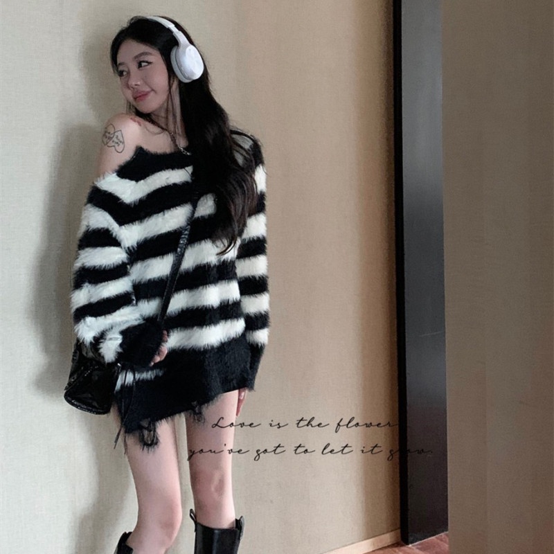 Áo Kiểu Tay Dài Hở Vai Thời Trang Thu Đông Quyến Rũ Cho Nữ