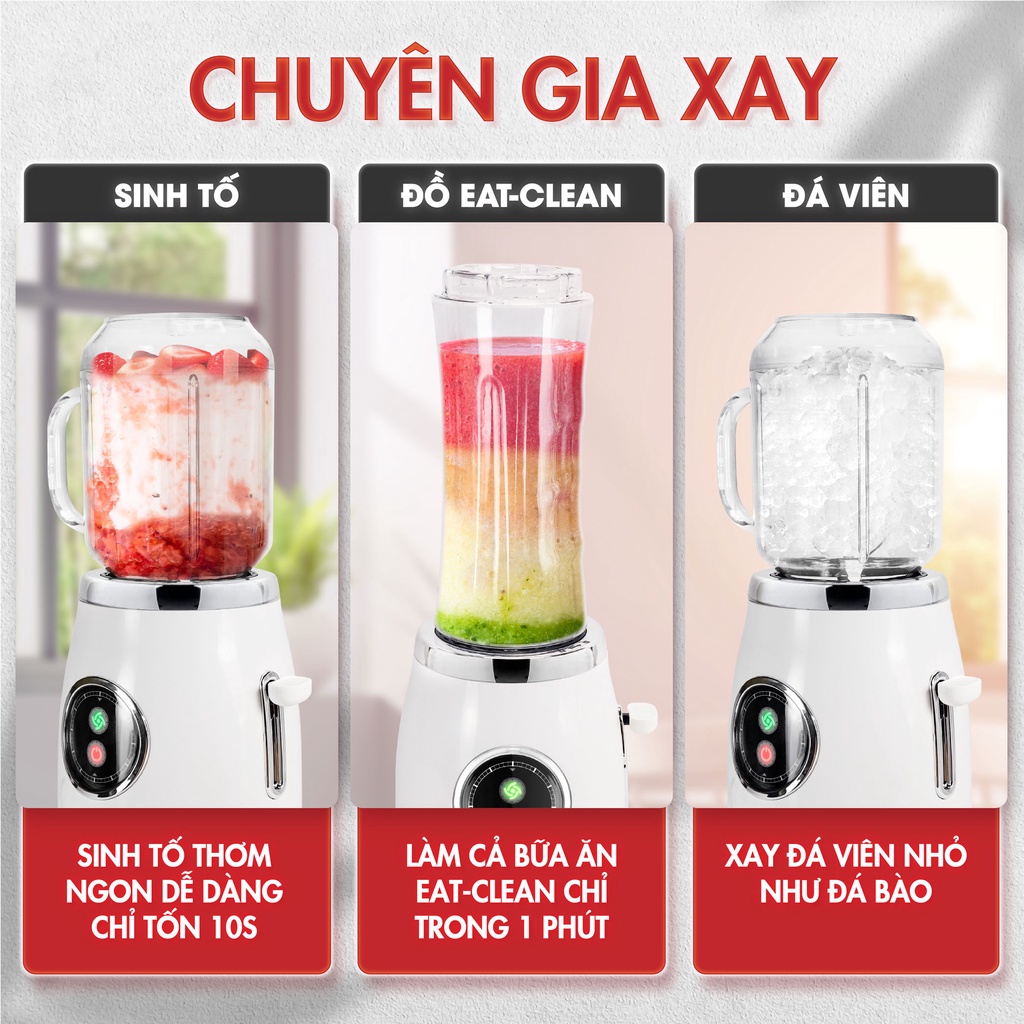 Máy Xay Sinh Tố Đa Năng Masuto Blender Chuyên xay Các Món Healthy Eat Clean Combo