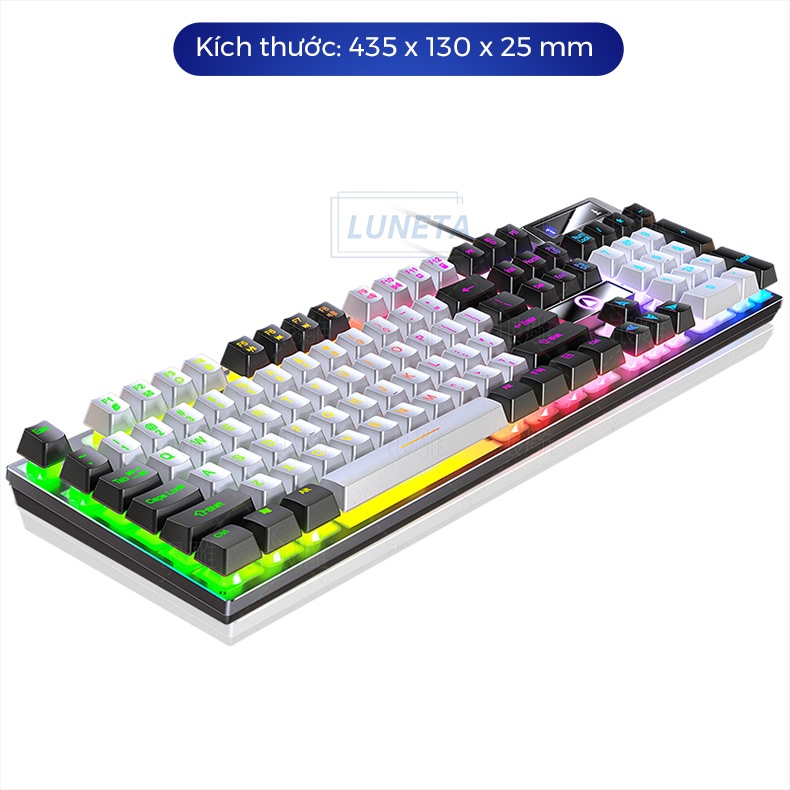 Bàn phím giả cơ LUNETA KB03, ánh sáng LED bắt mắt, nhiều màu sắc cá tính, thiết kế công thái học K500. | BigBuy360 - bigbuy360.vn