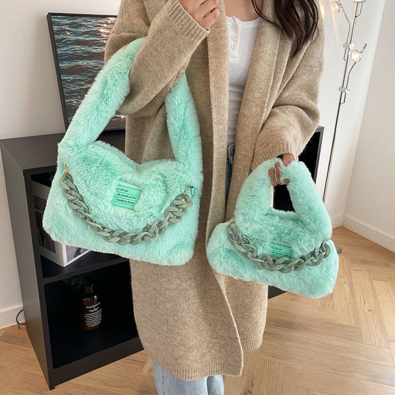 Túi Đeo Vai Bằng acrylic Phủ Lông Phong Cách Hàn Quốc Thời Trang