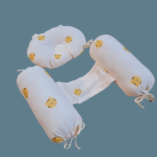 Gối Chặn Cho Bé Sơ Sinh⚡️FREE SHIP⚡️Bộ Gối Chặn Kèm Gối Chống Móp Đầu Cho Bé