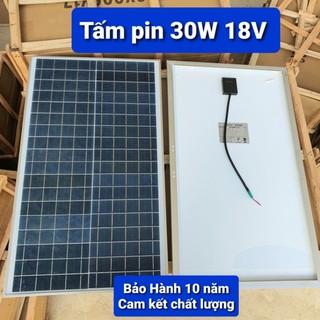 Tấm Pin mặt trời 30W 18v Loại A - Sạc bình acquy, bin Lithium ion, Lifepo4