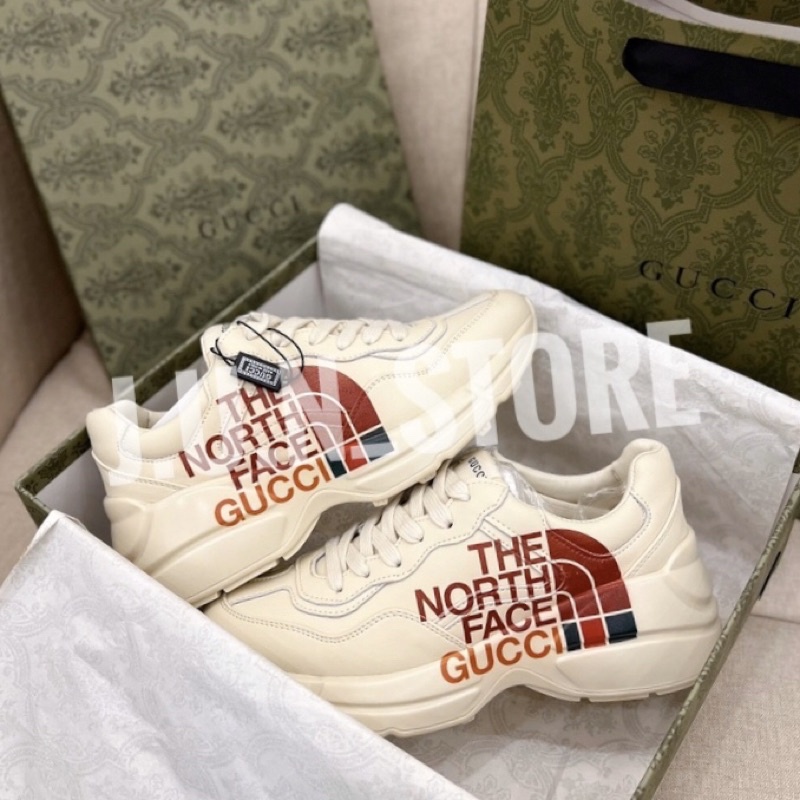 GIÀY GU.CI CHUNKY THE NORTHFACE CREAM LAI AU DA THẬT [ FULL BOX + FREE SHIP ]