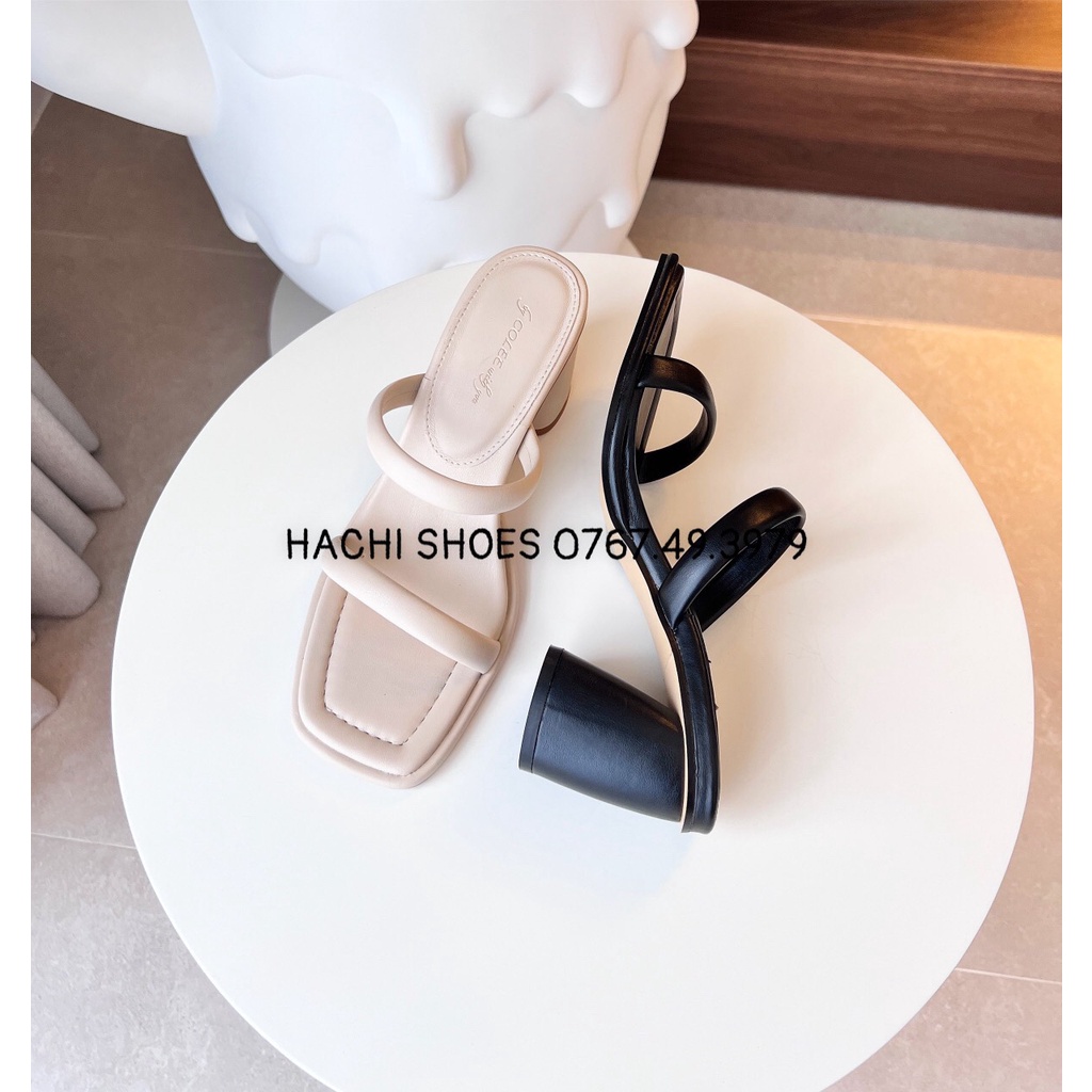 Dép Guốc 2 dây gót trụ tròn êm chân hàng đẹp cao 7cm B325