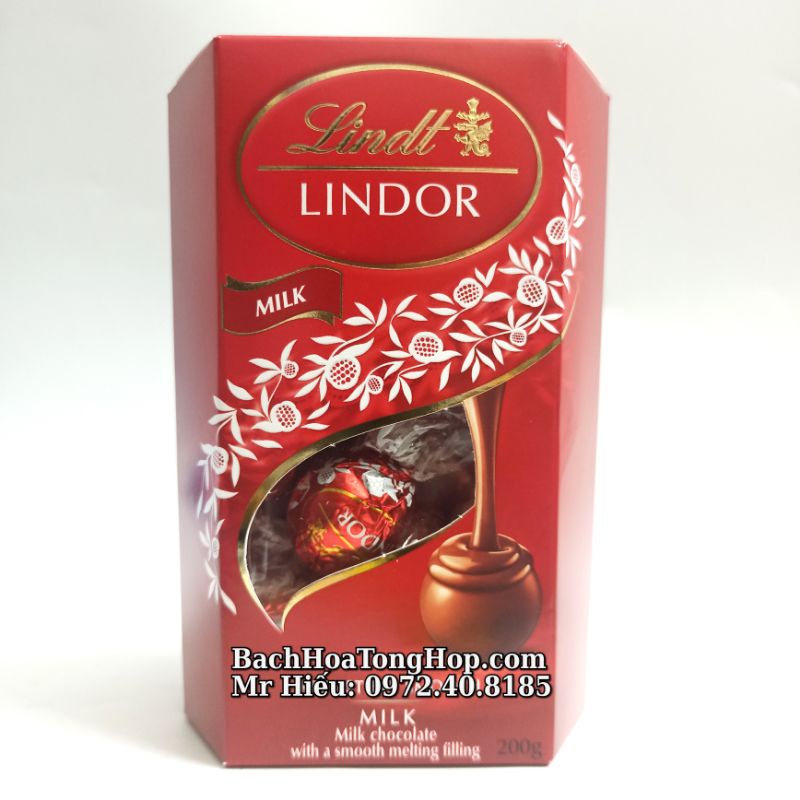 Socola Lindt Lindor hộp giấy đỏ 200g