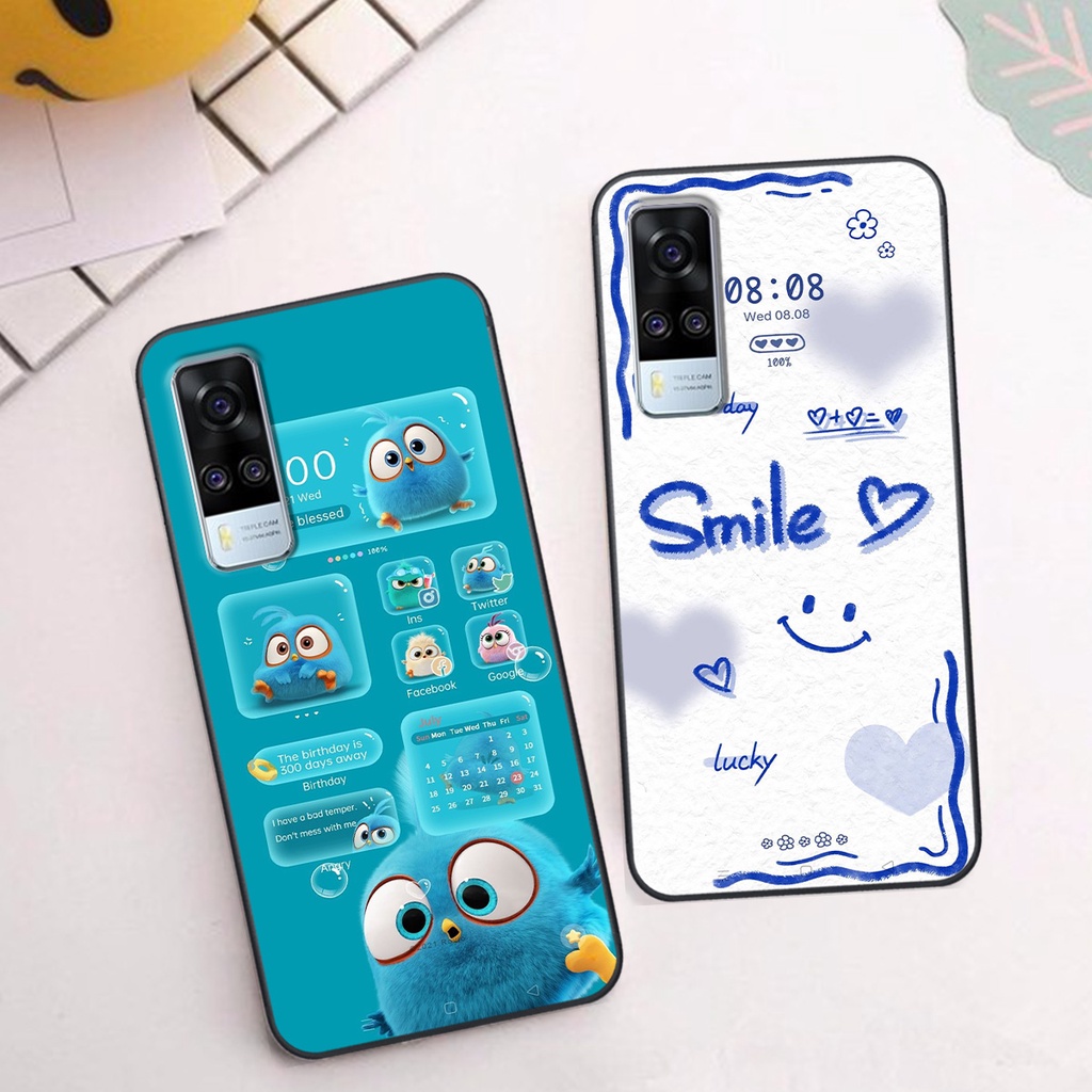 Ốp Vivo Y51 2020 in hình gấu vịt caro nhiều màu sắc ngộ nghĩnh dễ thương