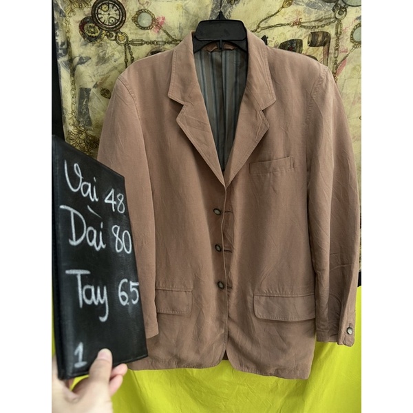 🌵Áo Khoác Blazer NAM vải thô nâu cam gạch Hè Thu (Hàng Si Nhật Bản>
