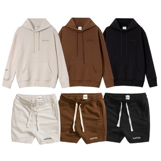 Set đồ ngắn unisex Hoodie chất nỉ cotton dày dặn form Regular - HAFOS