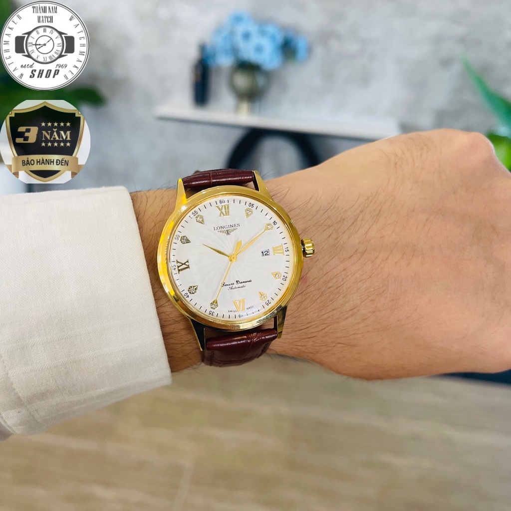 Đồng hồ Nam LG10 Dây da cao cấp, Full hộp, Mặt Sapphire chống xước, chống nước thẻ bảo hành  36 tháng