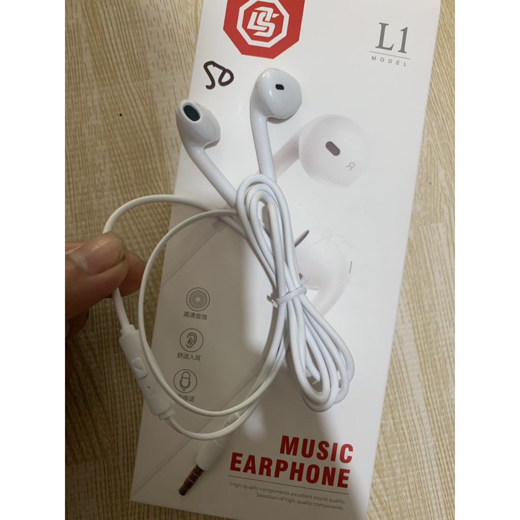 Tai nghe dây L1 Chính hãng SD  Âm thanh Siêu ấm, tai nghe điện thoại  có mic, Aha Case