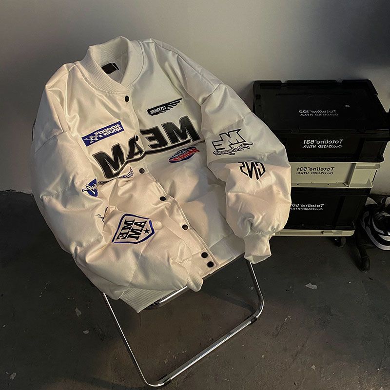 Áo khoác phao Da PU siêu ấm, phong cách Hip Hop