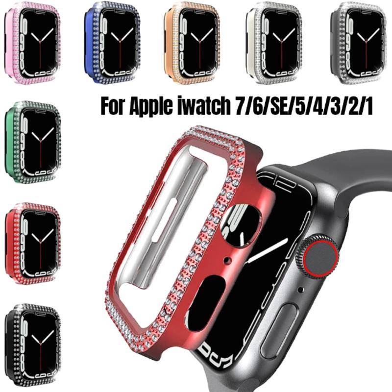 Vỏ kim cương Bảo vệ cho Apple Watch Series 8 7 6 5 4 3 2 1 SE SE2 Slim Lady Sport Case cho iWatch 45