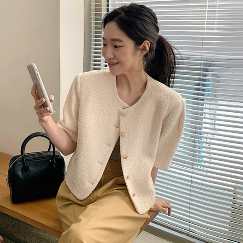 Áo dạ cộc tay khuy tim hàng cao cấp (ảnh thật ở cuối)