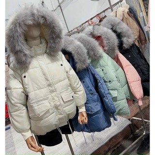 Áo phao béo nữ mũ lông hàn quốc. áo khoác phao 3 lớp dày dặn - jangminashop