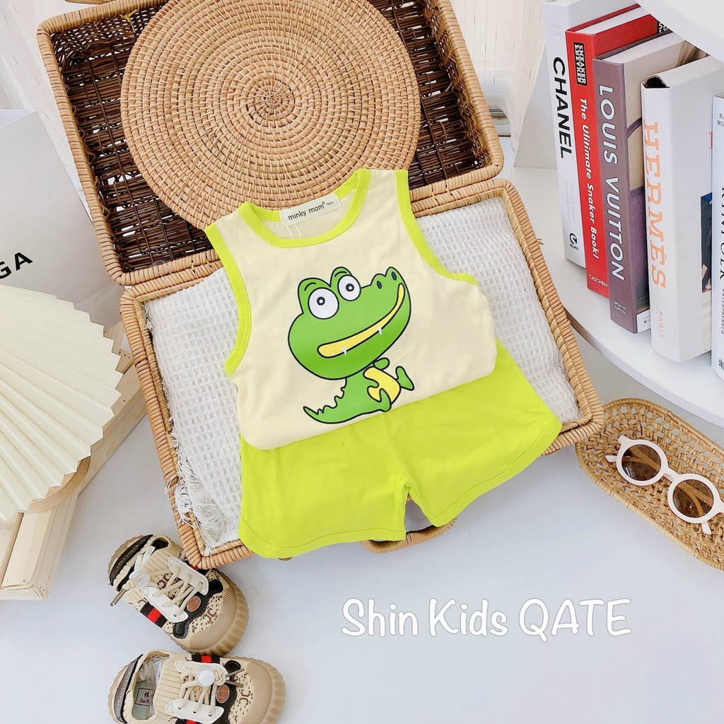 Full Size  Bộ Ba Lỗ Chất Tnun Lạnh Minkey BaBy In Hình Siêu Xinh Dành Cho Bé Trai Và Bé Gái