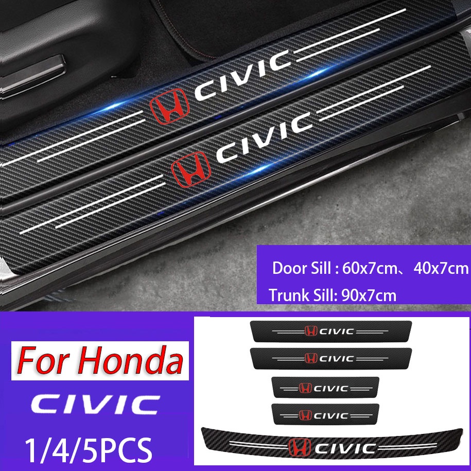 Miếng Dán Trang Trí Cửa Xe Hơi Honda civic Bằng Sợi carbon Chống Trầy Xước / Thấm Nước