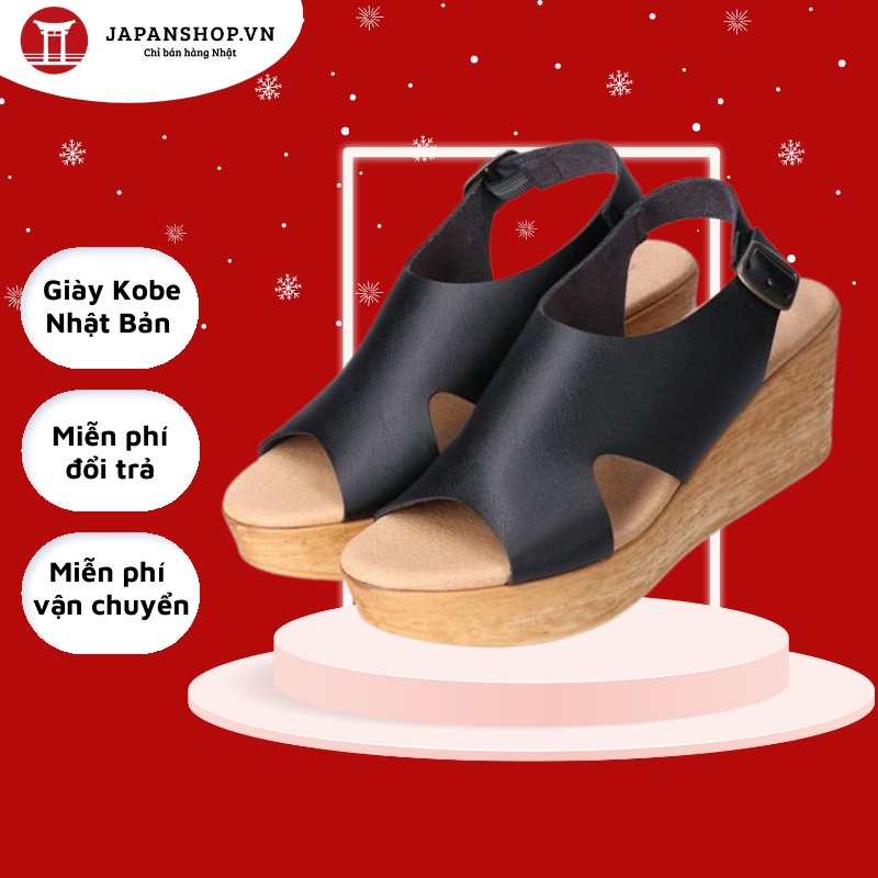 Sandal nữ đế xuồng Partir D'abord 92251 dáng sang mang nhẹ, cao 6,5 cm made in Japan Kobe Nhật Bản