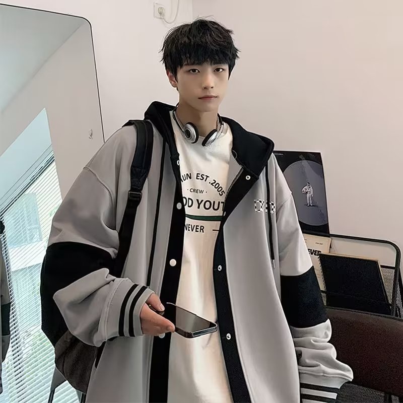 Áo Khoác Nam Dài Tay Có Mũ Vải Nhung Dày Màu Trơn Thời Trang Thu Đông Phong Cách Mới 2022