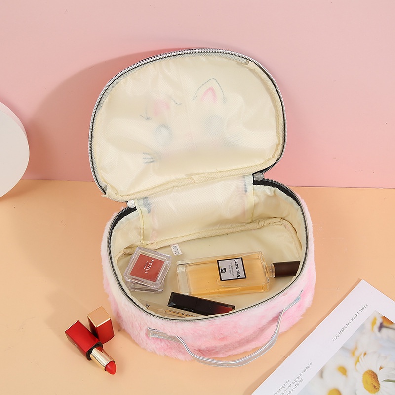 Túi Đựng Mỹ Phẩm Có Khóa Kéo Hình Mèo Hoạt Hình Đáng Yêu
