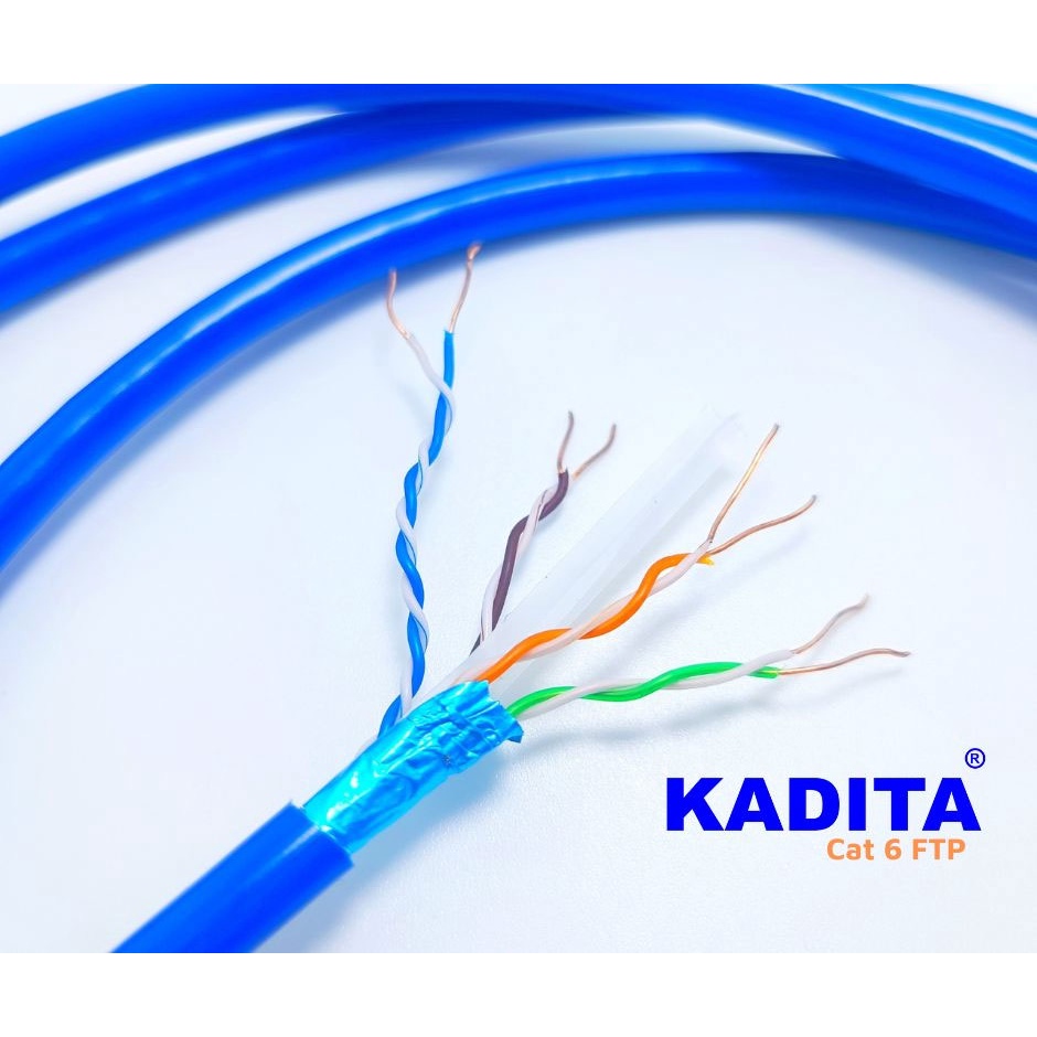 100m - 200m Dây mạng Kadita cat6 chuẩn FTP chống nhiễu, lõi đồng nguyên chất