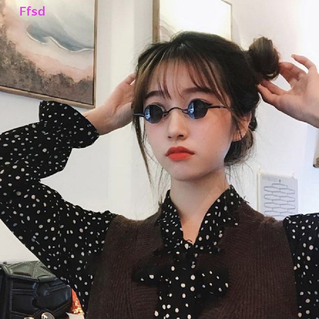 Kính Mát Gọng Tròn Nhỏ Bằng Kim Loại Phong Cách Punk Cổ Điển Thời Trang