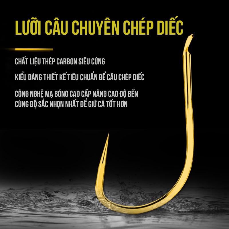 50 Lưỡi câu cá diếc chép không ngạnh siêu nhỏ,lưỡi câu đài nhật bản thép carbon siêu cứng giữ cá tốt