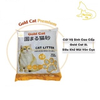 [ cát ] Cát vệ sinh cho mèo Gold Cat 8L siêu khử mùi vón cục  Cát Nhật Cao Cấp