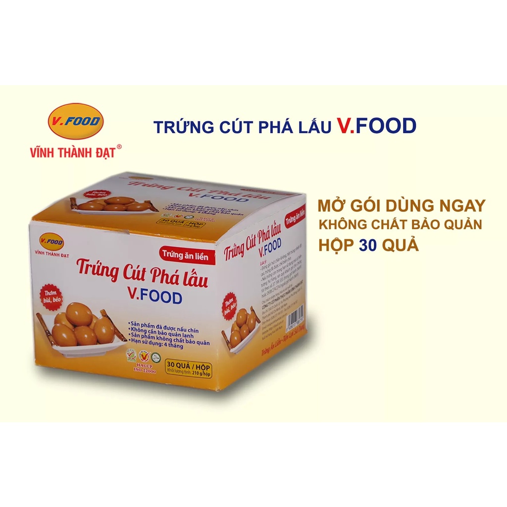 Cút phá lấu ( hộp 30 quả).