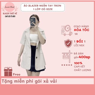 Áo blazer cộc tay trơn 2 khuy Áo blz CỘC TAY 1 lớp phong cách Hàn Quốc Junnie Closet