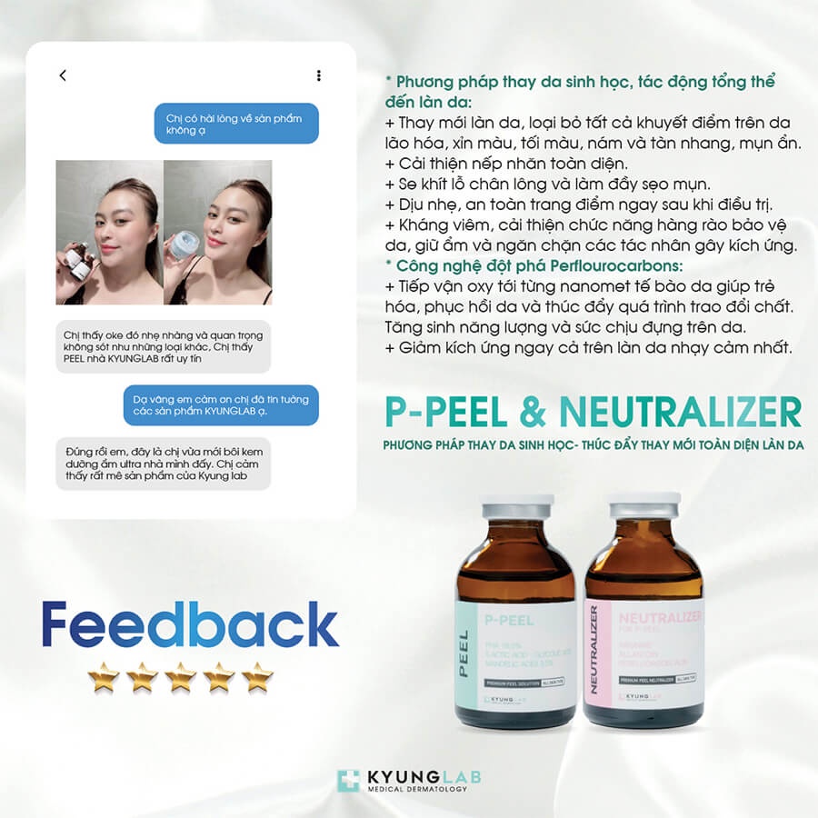 Peel da , P-Peel  + Neutralizer Kyunglab thay da sinh học, giúp tái tạo da trắng sáng , căng bóng ,mịn màng | BigBuy360 - bigbuy360.vn