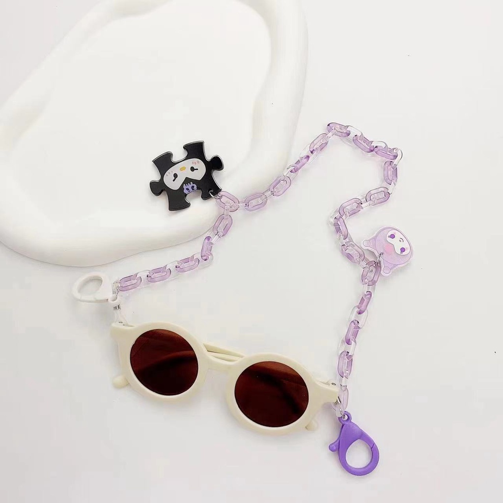 Dây Xích Đeo Mắt Kính Bằng Acrylic Màu Kẹo Hình Cún Hoạt Hình Phong Cách Hàn Quốc Đơn Giản