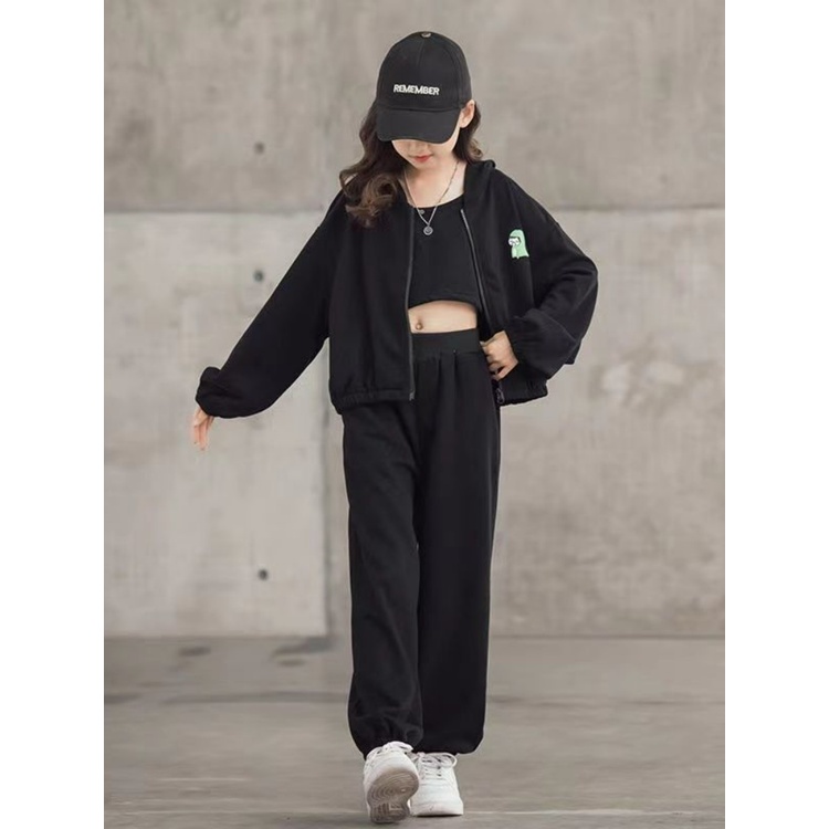Đồ bé gái | Set Đồ Thể Thao Gồm Áo Hoodie Tay Dài + Áo Khoác Không Tay + Quần Dài Dành Cho Bé Gái 3-5 - 8-10 - 14 Tuổi