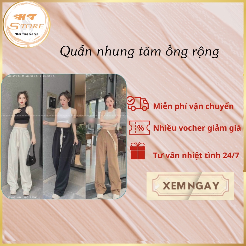 quần nhung tăm ống rộng, quần nhung tăm nữ, quần nhung nữ, quần nhung tăm ống suông, dáng thể thao siêu xinh - mã 807