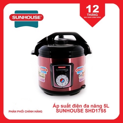 Nồi áp suất điện đa năng 5L SUNHOUSE SHD1755 - Chính Hãng bảo hành toàn quốc