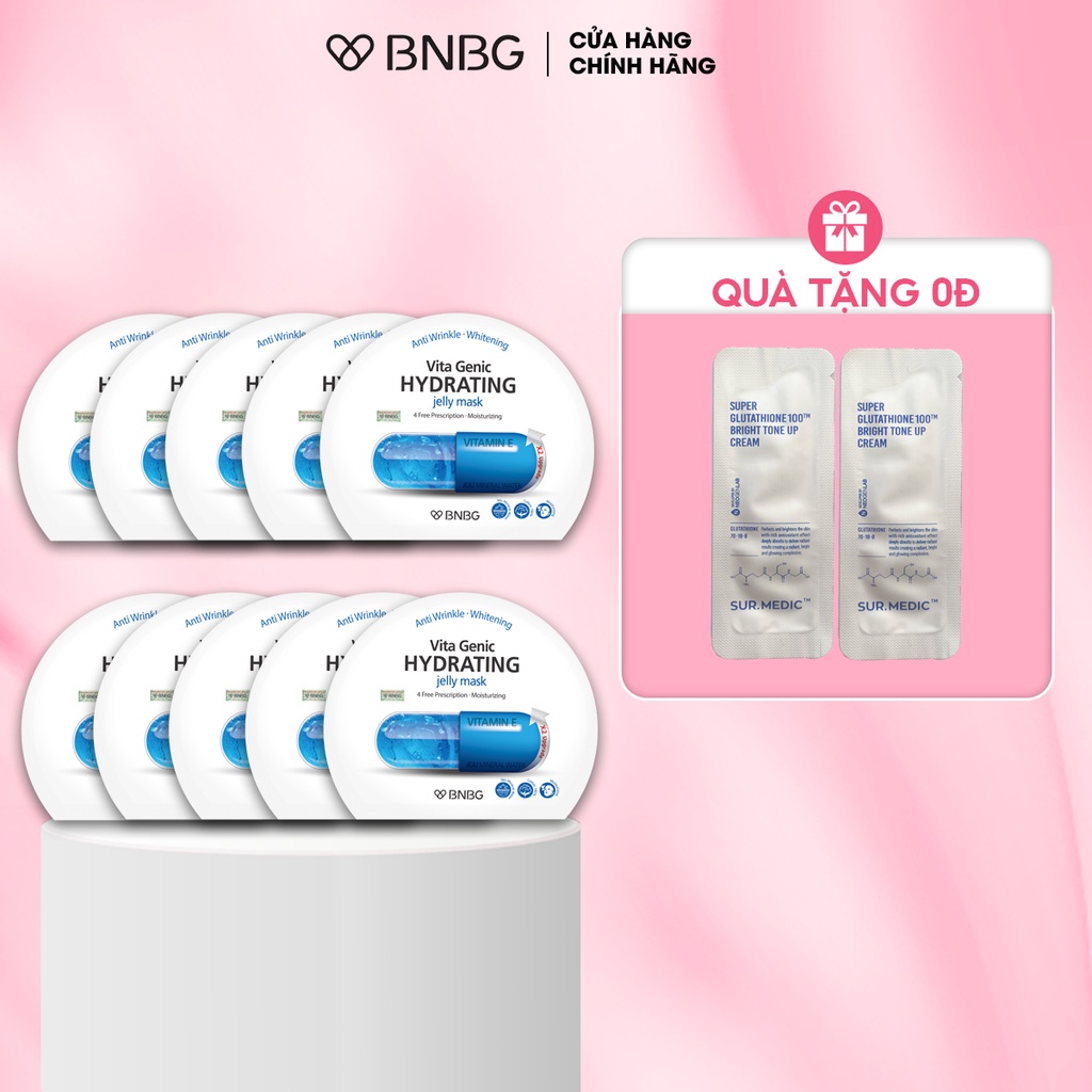 Combo 10 mặt nạ dưỡng ẩm cho da BNBG Hydrating Vita Genic Jelly Mask 30mlx10