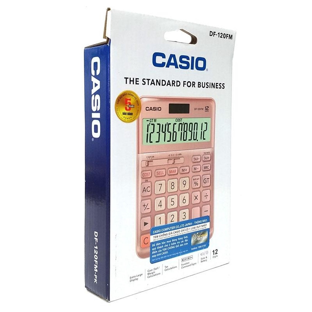 Máy Tính Casio DF-120FM - Hàng Chính Hãng Bitex - Thông Dụng Cho Kế Toán