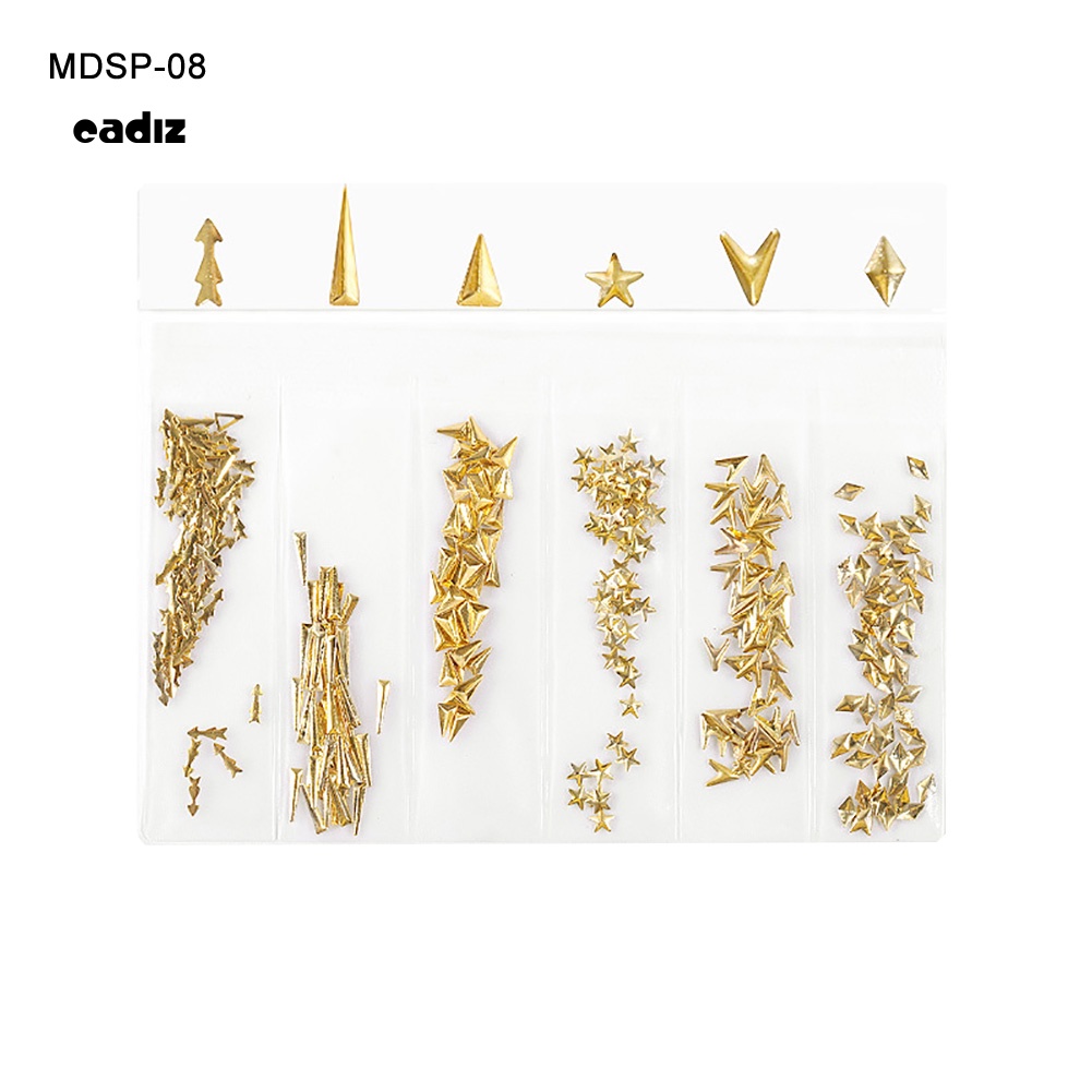 Hộp Phụ Kiện Đinh Tán Kim Loại Hình Trăng Sao Trang Trí Móng Nghệ Thuật
