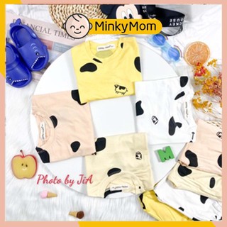 [LDD09] Bộ Dài Tay Thun Lạnh MINKY MOM CÓ SIZE ĐẠI In Hình Toàn Thân Họa Tiết Bò Sữa, Mềm Mịn, Hàng Chuẩn Đẹp Cho Bé