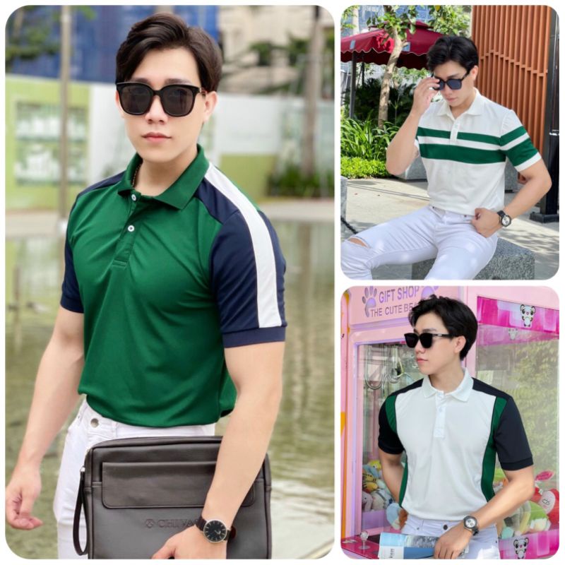 Áo polo nam XANH RÊU HOTTREND, áo cao cấp vải cá sấu size VNXK sang trọng, thời trang - HOKOMEN