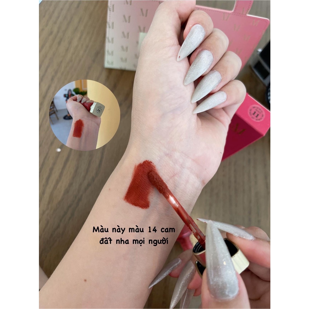 Son MNC N0.14 đỏ cam gạch, Son kem lì MNC Cream Líptick lâu trôi mềm mịn