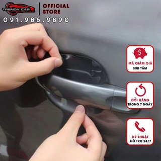 Phụ kiện ô tô |  Bộ 4 miếng decan dán hõm tay cửa chống trầy hõm tay nắm cửa trên xe oto