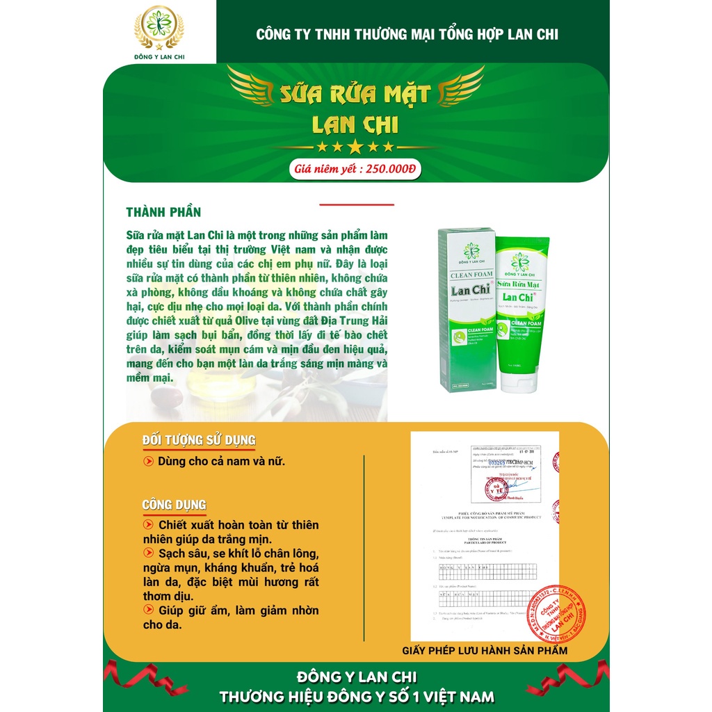 Sữa Rửa Mặt Lan Chi Clean Foam - Đông Y Lan Chi