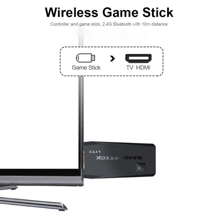 Máy chơi game Stick 4K - Máy chơi game 4 nút HDMI 3550 + 20 trò mới độc quyền, kết nối không dây game 4 ~ 6 nút, PS1/GBA