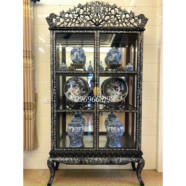 tủ bày đồ gỗ gụ cẩn ốc đẹp