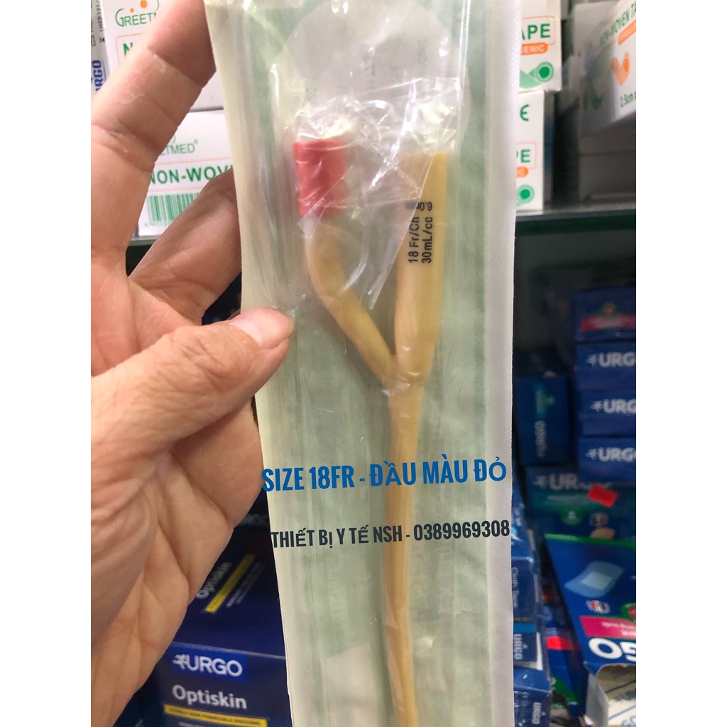 Dây Ống Thông Tiểu xông tiểu 2 hai nhánh số 18fr Sonde Foley tiểu 2 hai Nhánh Greetmed 18Fr