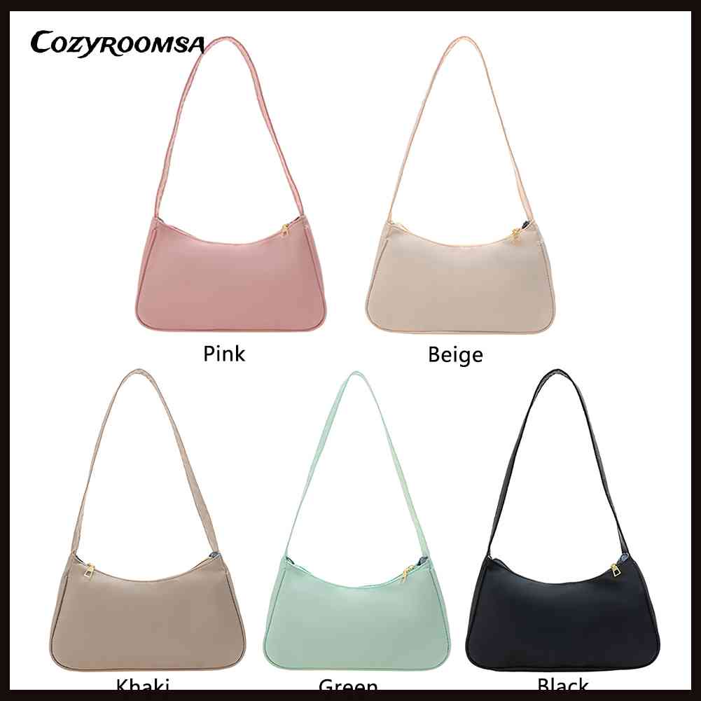 Túi Xách Đeo Vai / Kẹp Nách Chất Liệu Nylon Màu Trơn Thời Trang Cho Nữ