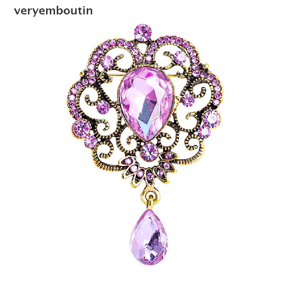 Ghim Cài Áo Hình Giọt Nước Đính Đá Pha Lê Thời Trang Cho Nữ