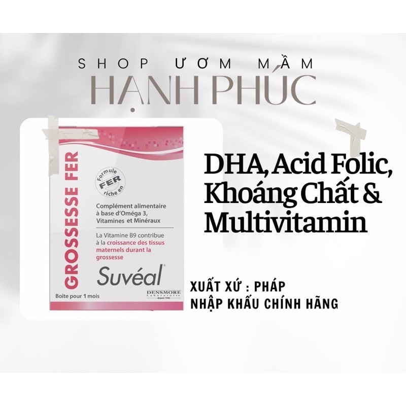 SUVÉAL - Bổ bầu, trước và sau chuyển phôi (Hộp 30 viên )